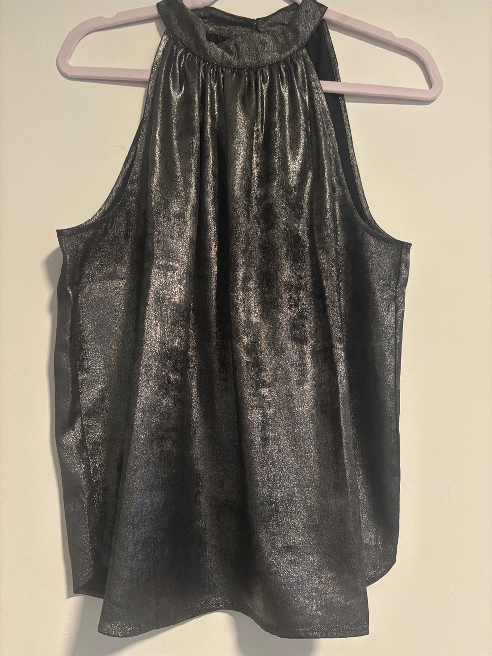 LOFT Metallic Charcoal Halter Cami